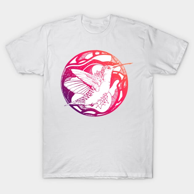 Sunset Sky Circle of The Hummingbird T-Shirt by kenallouis